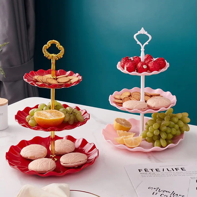 Трехъярусная подставка для торта конфет фруктов самостоятельного приготовления