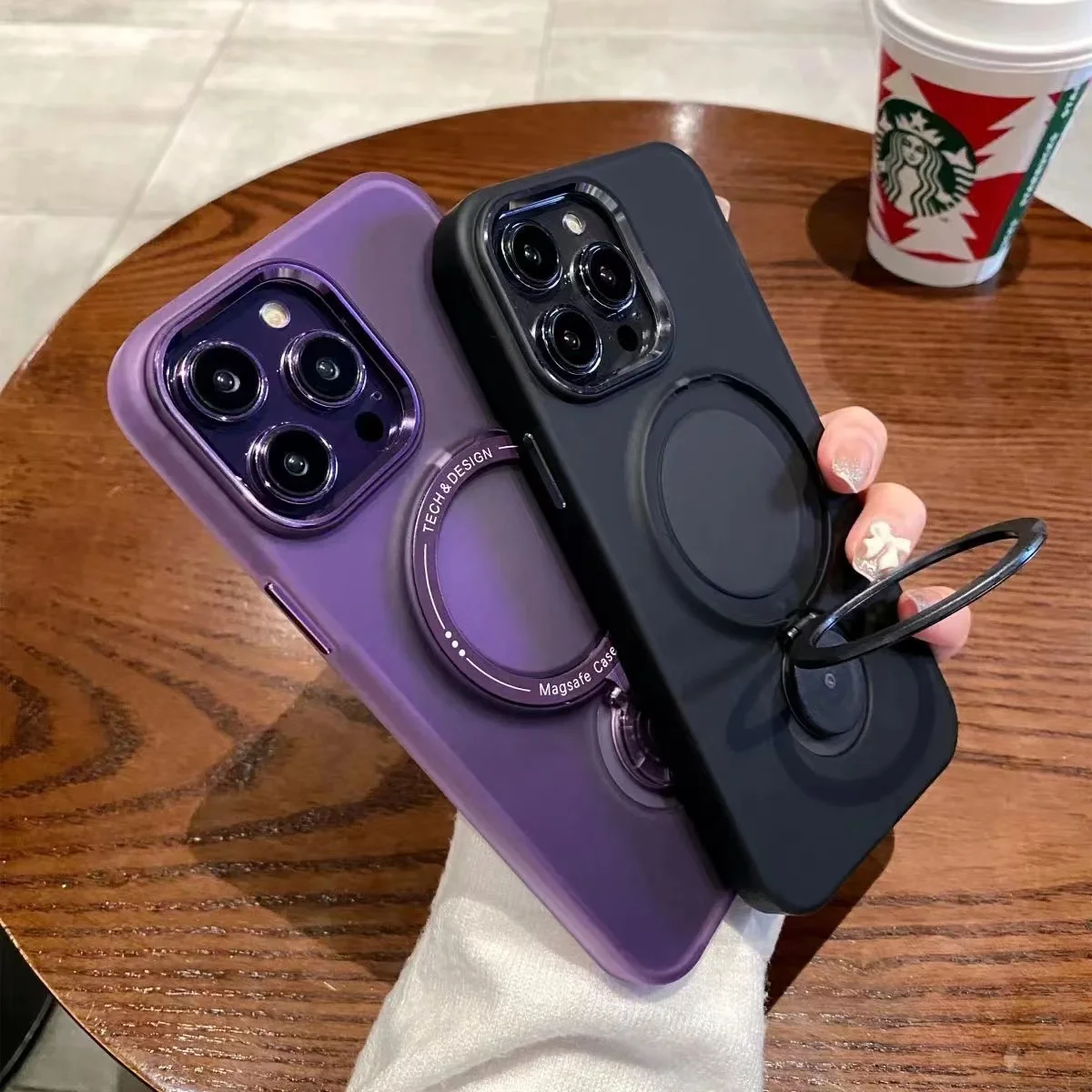 

Luxury New 360-degree Invisible Rotating Stand Magnetic Suction Anti-fall Case Suitable for Iphone 14 Pro Max 13 Pro 14 Plus