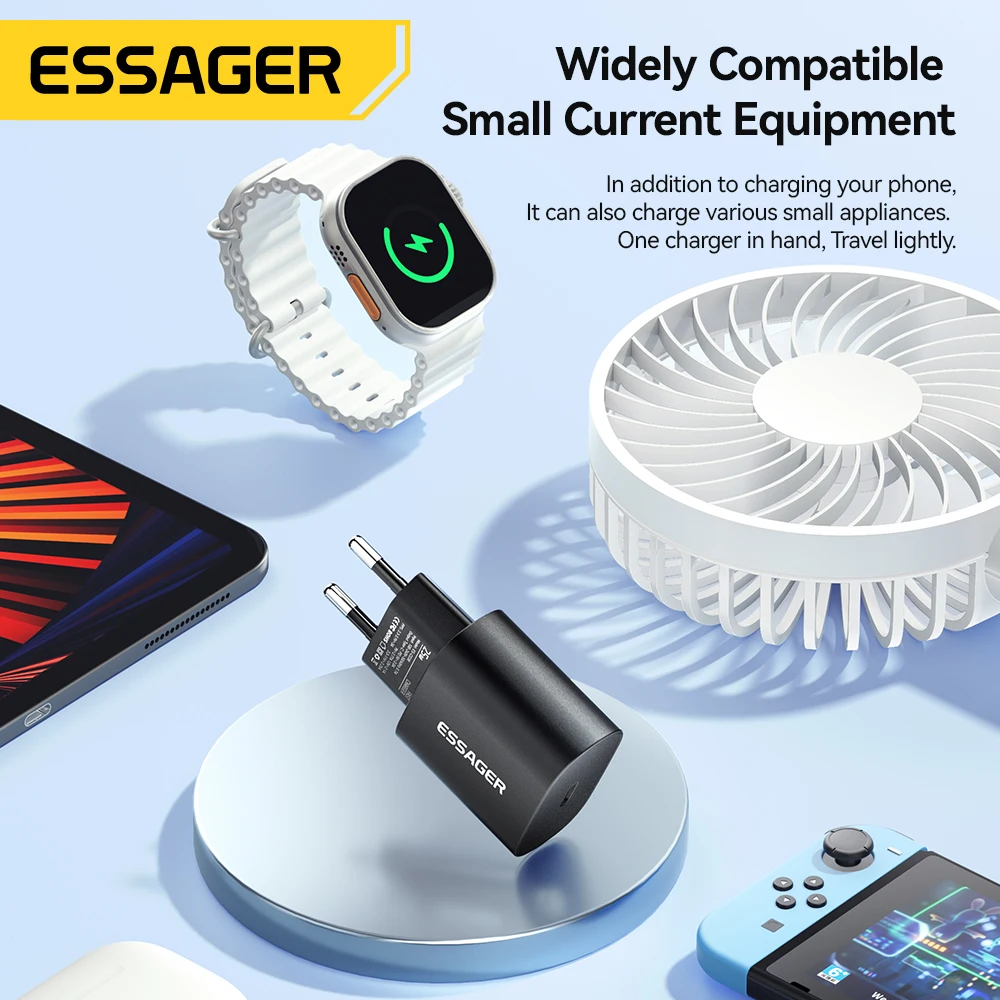 Essager 25 Вт USB C Зарядное устройство PD Быстрое зарядное устройство для телефона Быстрое зарядное устройство для iPhone 16 15 Pro Max Xiaomi 14 Oneplus Xiaomi Samsung (art.: 3920cfcc77d34) - 3920cfcc77d34