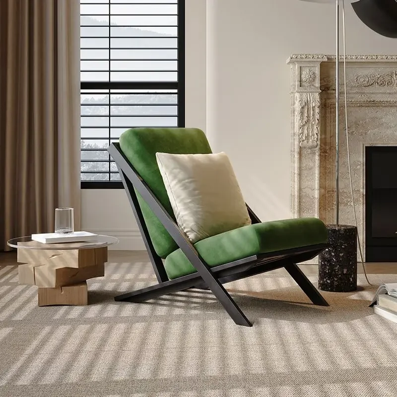 Кресло для отдыха в кремовом стиле одно кресло из овечьей шкуры гостиной балкона