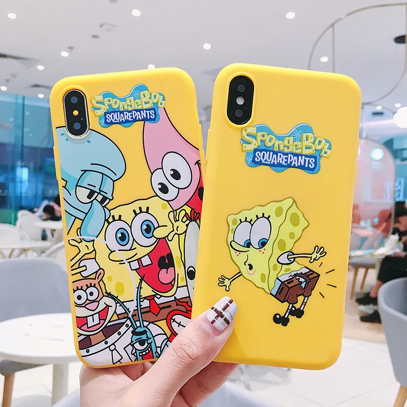 

Spongebob Patrickstar Phone Case for Iphone 13 12 11 Pro Max X Xs Max Xr Se 2020 8 7 6 Plus Pink/yellow Bob Esponja Soft Shell
