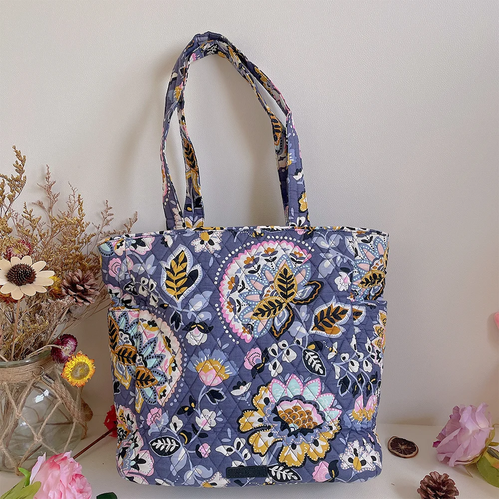 

VB New Pattern and Color Pure Cotton Environmental Protection Printing Handheld Mommy Bag Large Capacity Lightweight One Shoulde