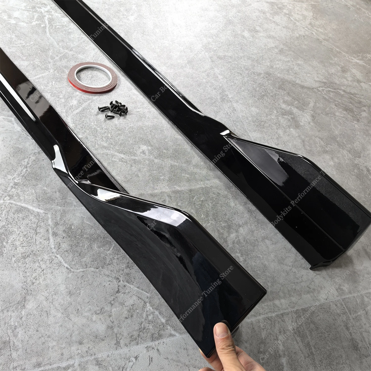 Фото Для BMW G22 G23 G24 G26 1 пара глянцевых черных боковых юбок в стиле соревнований 420i 420d 430i 430d M440i M440d i4 M50 2021-2025 Тюнинг №5