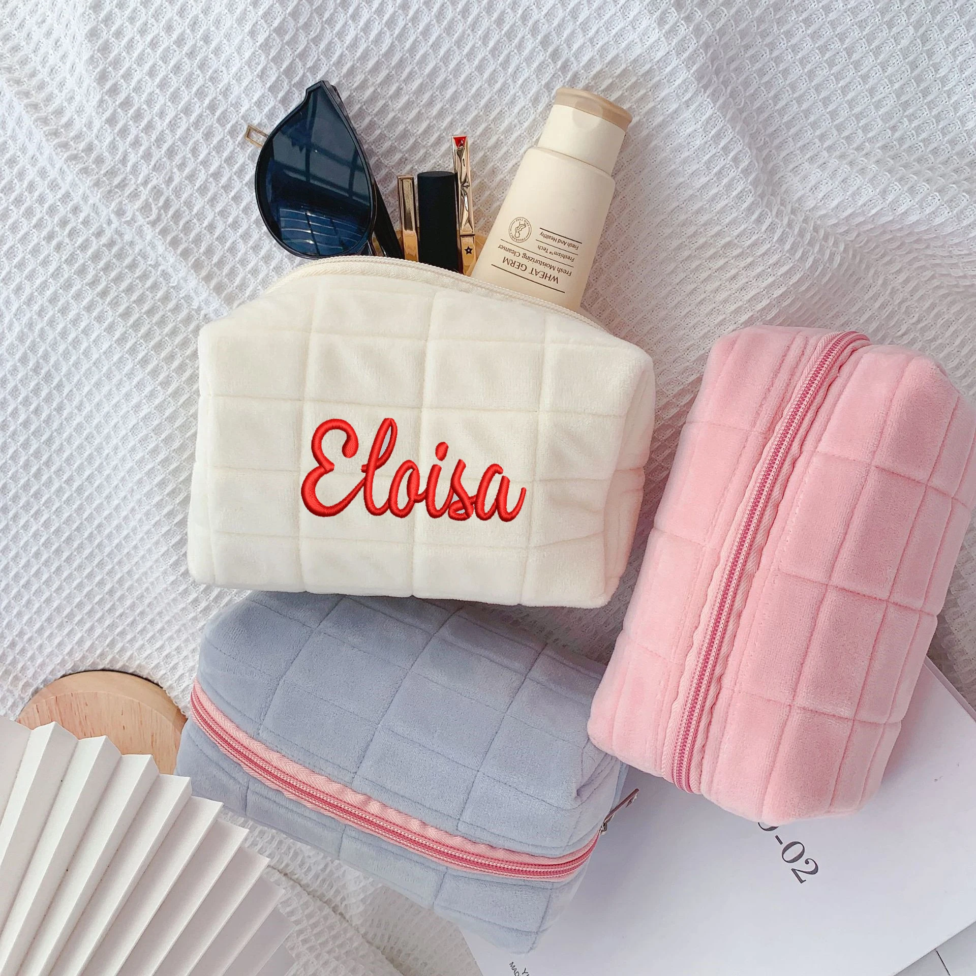 

Персонализированная Милая Подушка-карандаш, косметичка с вышивкой, школьные принадлежности для девочек, милый корейский пенал для канцелярских принадлежностей