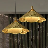 japanese style pendant lights modern bamboo fan hanging lamp for living room bedroom bar decor loft e27 luminaire suspension
