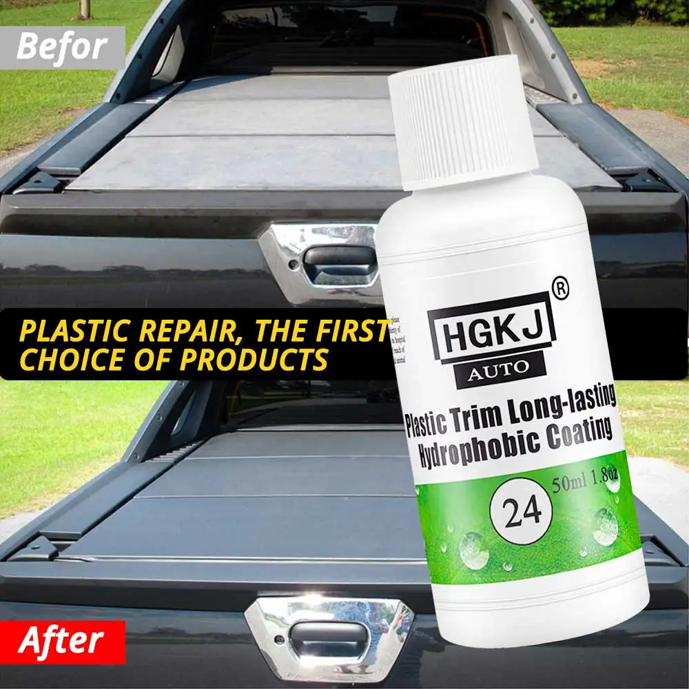 

HGKJ-24 автомобильное пластиковое покрытие для отделки, долговечное гидрофобное покрытие для внешней отделки автомобиля, восстановитель плас...