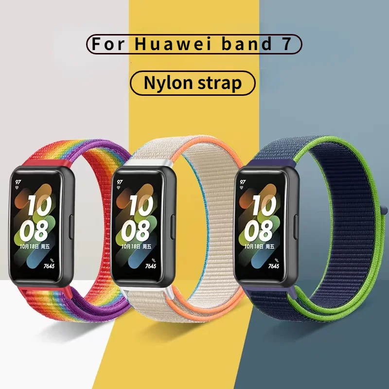 

New Nylon Strap for Huawei Band 7 Sport Woven Bracelet Adjustable Wristband for Huawei Band 7 Replacement Accessories for Watch