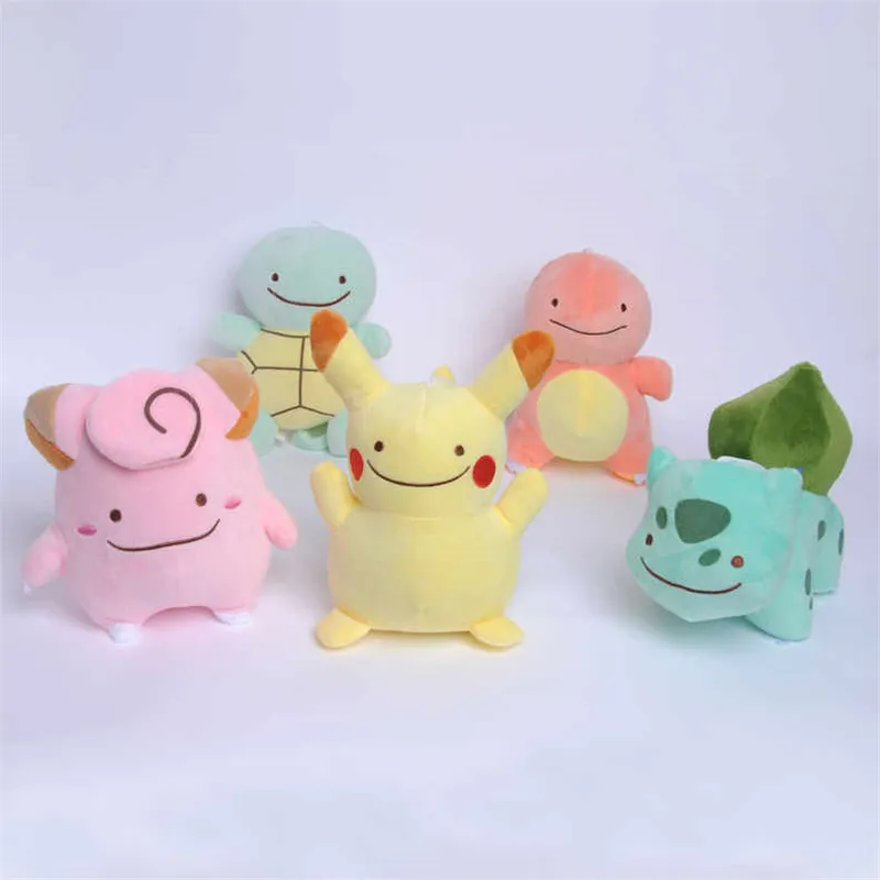 

10-18cm 5pcs Jigglypuff Plush Toy Pikachu Charmander Bulbasaur Squirtle Soft Doll Pendant For Kids Gifts