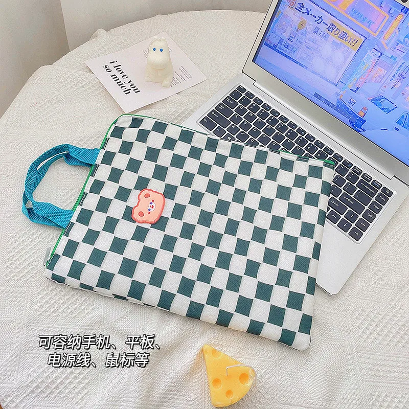 Новая папка для документов А4 сумка ноутбука 2022 Ins шахматный деловой портфель