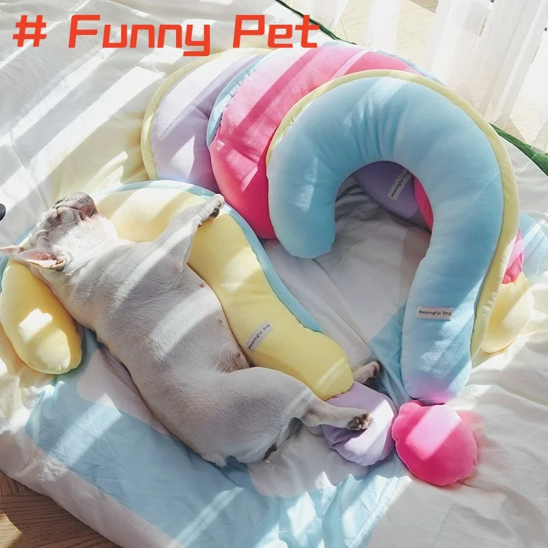 Подушка для сна домашних животных супермягкая восковая с облачными полосками