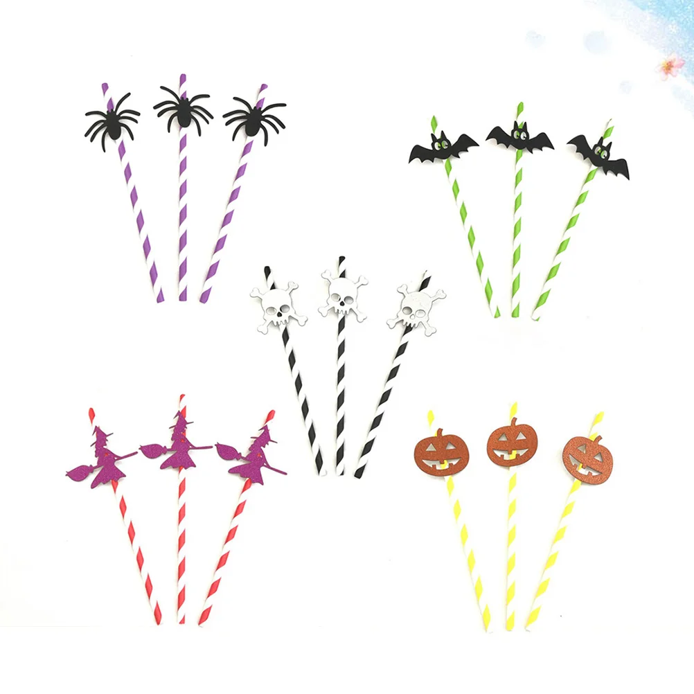 

50PCS Party Straws Paper Decorative Drinking Straws- friendly Spider Straws Pajita Fiesta Favors Supplies