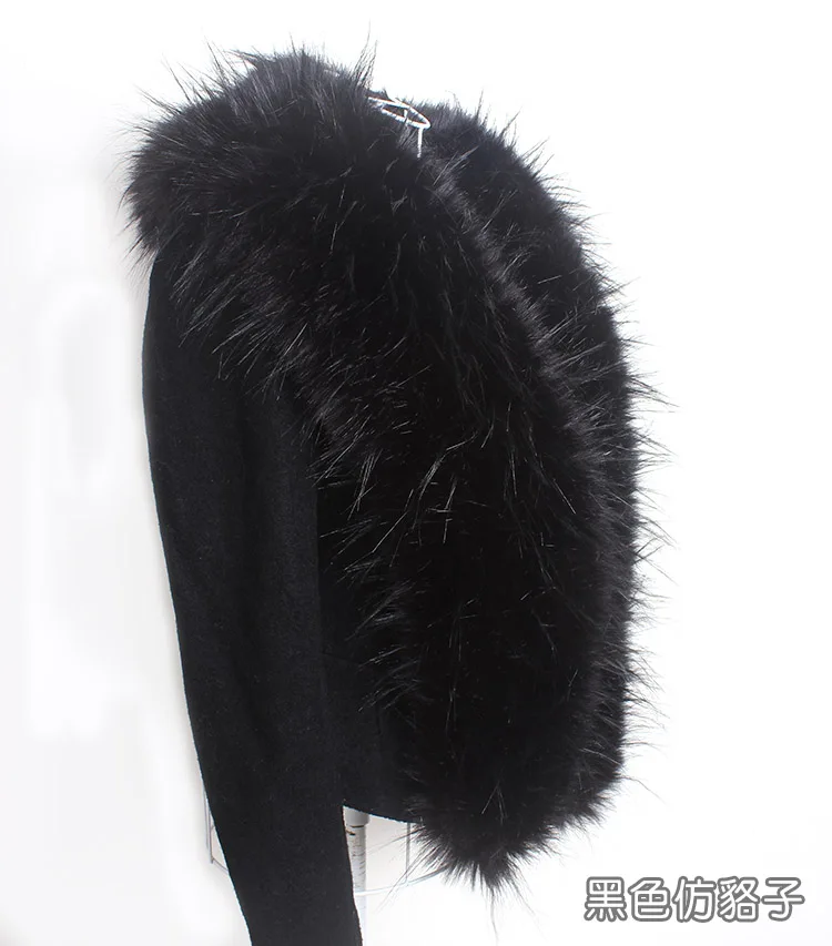 Qearlstar 2019 Супер роскошный шарф из искусственного меха енота 160*20 см Украшение зимней куртки пальто Утолщение теплые обертки шали воротник ZKG10 вкл.