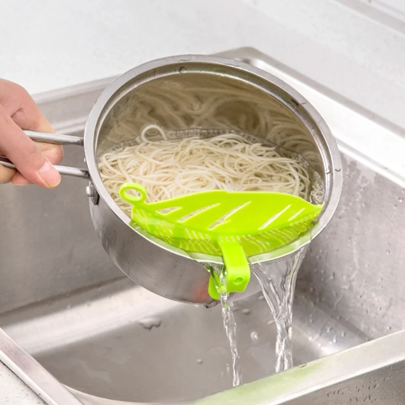 

New Leaf Shaped Rice Wash Strainer Noodles Spaghetti Beans Colanders Strainers Kitchen Gadgets Fruit Vegetable Cleaning Supplies