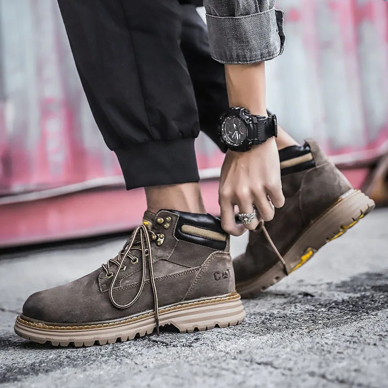 Men Martin Boots Genuine High-top Multi-purpose Hiking High-quality Foot Protection Anti-smashing Labor Insurance Workwear Boot