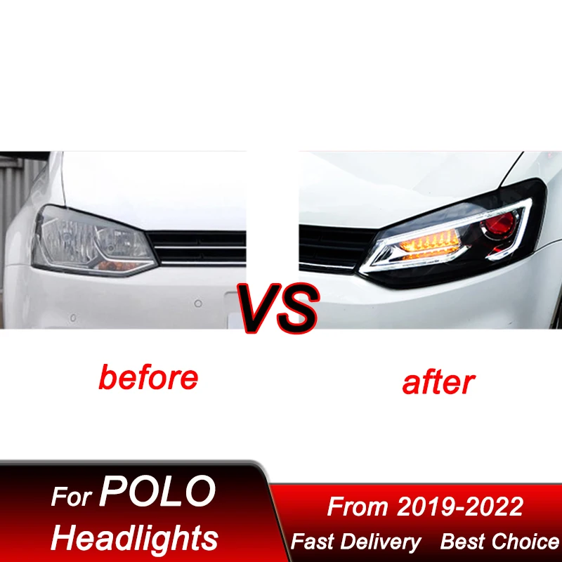 Автомобильные фары для VW POLO 2019-2023 новый стиль Стандартная автомобильная фара в