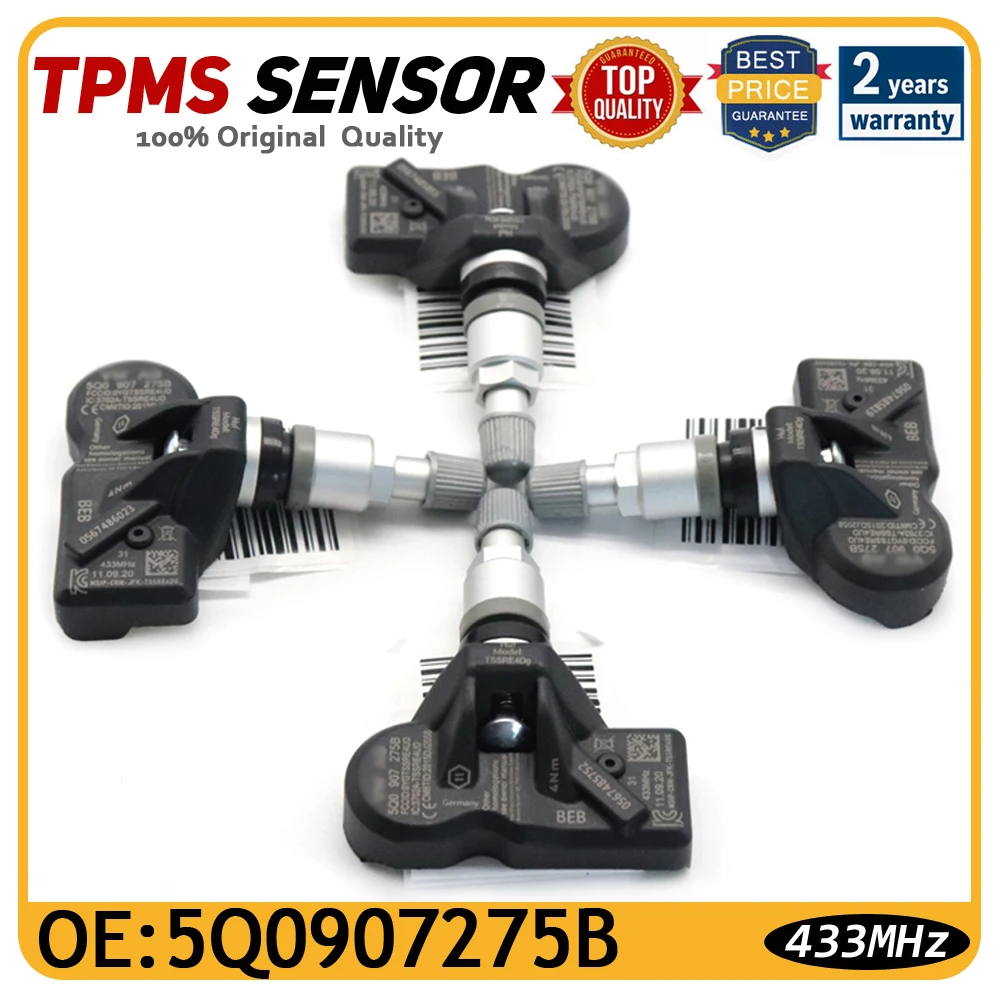 

Датчик давления в шинах TPMS 433 МГц для Audi Q7 Q5 Skoda Bentley Bentayga Porsche Для Volkswagen Beetle Golf Eos 5Q0907275B
