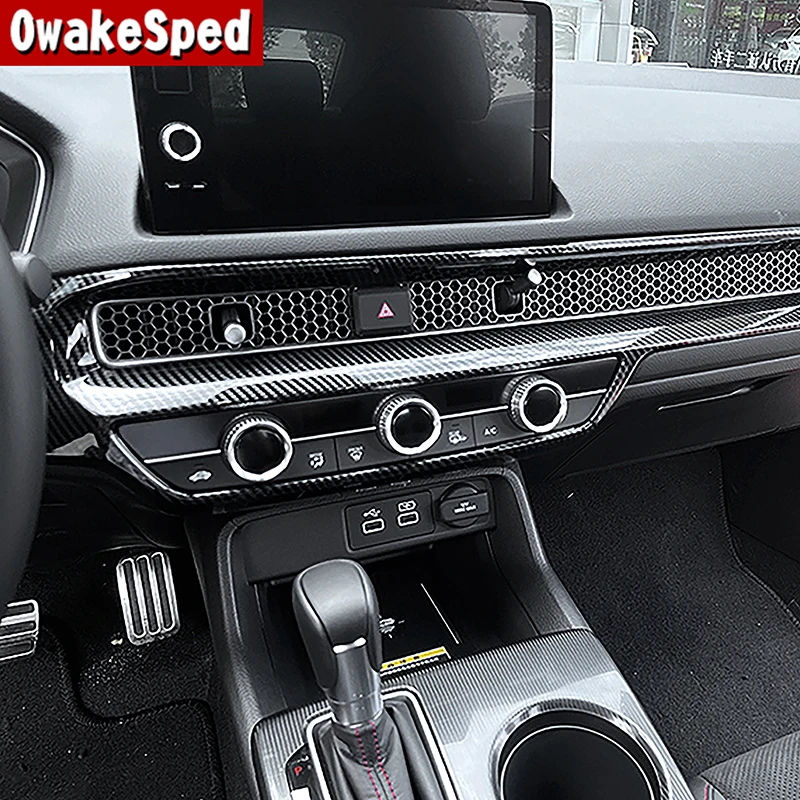 

Car Accessories Central Control Dashboard Air Vent Outlet Frame Trims Carbon Fiber Color Stickers For Honda Civic 11th Gen 2022
