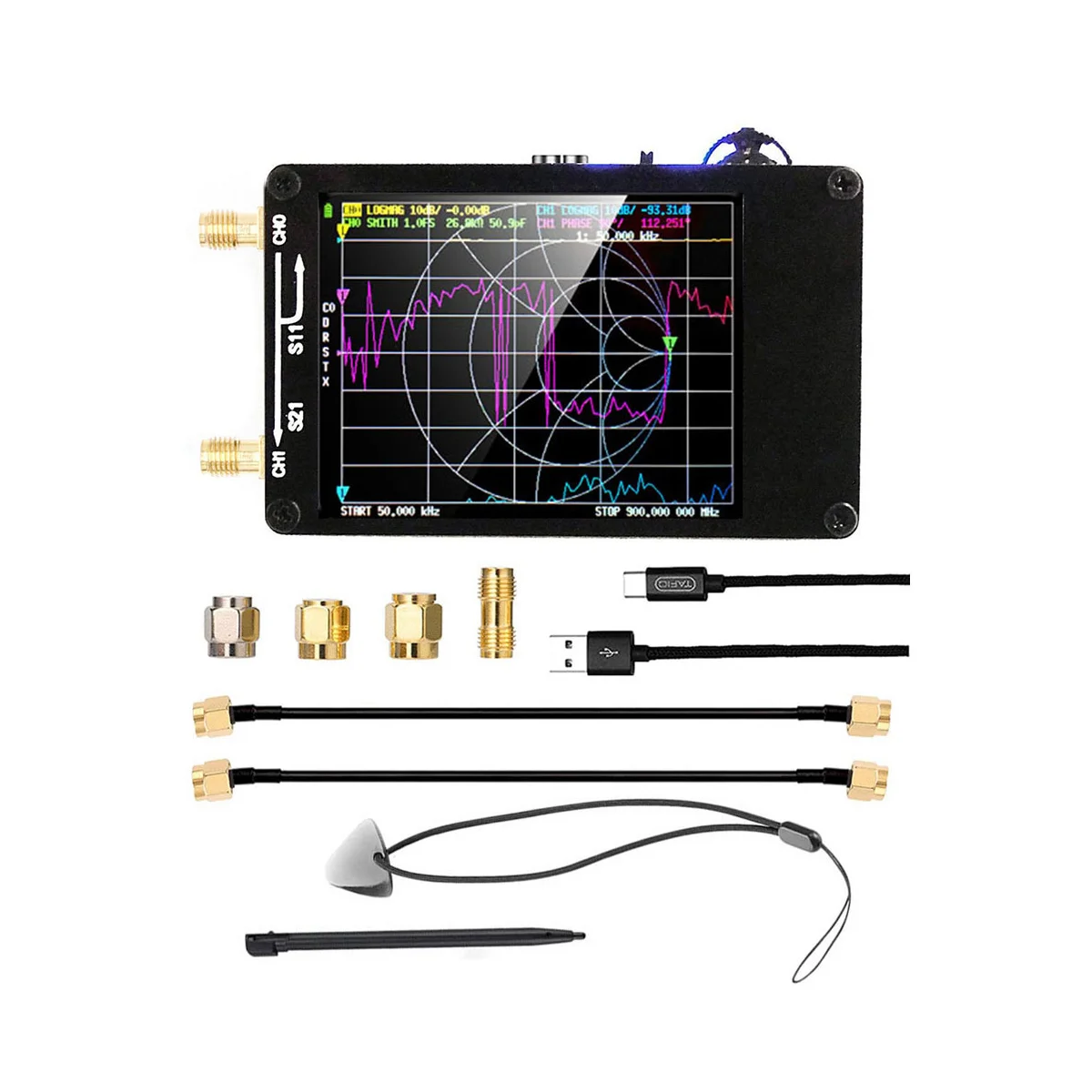 Векторный анализатор сетевой антенны NanoVNA-H 10 кГц-1 5 ГГц MF HF VHF UHF со слотом для