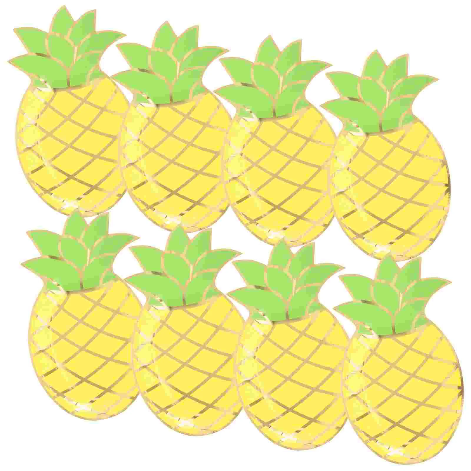 

Plates Plate Party Pineapple Disposable Trays Dessert Serving Paper Tropical Luau Tray Dinner Cookie Summer Supplies Decorations