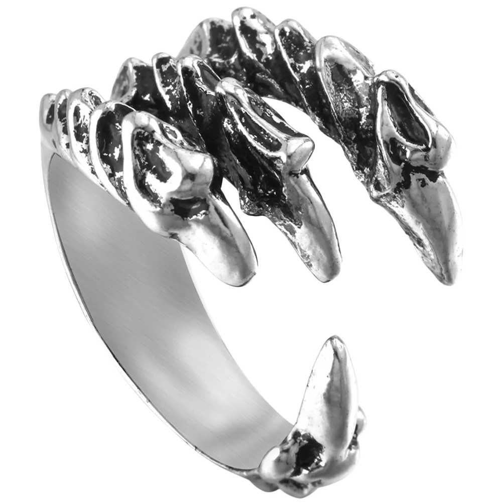 

Rings Dragon Ringmen Metal Finger Fun Claws Male Masculine Mens Unique Delicate Opening Personalized Claw