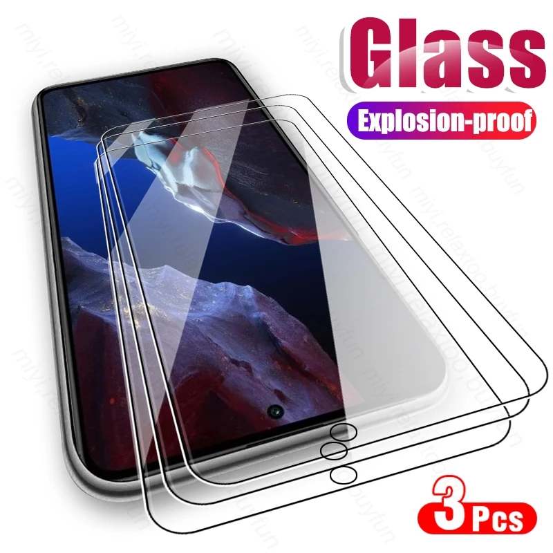

For Poco F5 Pro 5G Glass 3PCS HD Tempered Glass Poxo Poko Little F 5 Pro F5Pro 9H Premium Full Cover Screen Protector Phone Film
