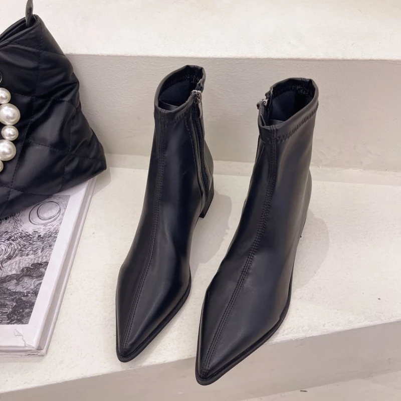 

Женские ботинки на массивном каблуке, ботильоны на среднем каблуке, весна-осень 2022