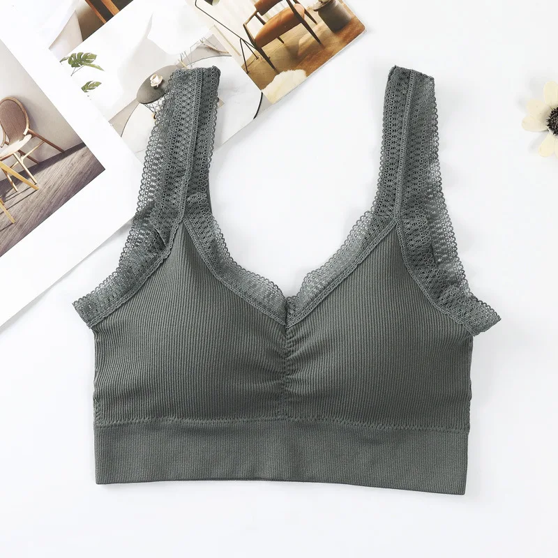 

Fashion Lace Beauty Back Bra Top Women Crop Top Lingerie Sexy Bralette Wireless Underwear Fashion Women Tops Padded Camisole