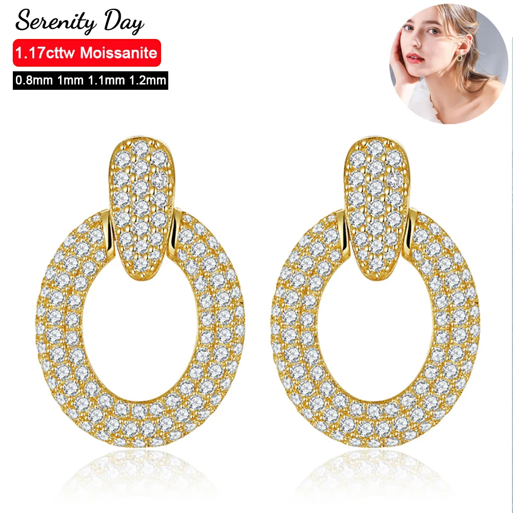 

Женские серьги-гвоздики из серебра 1,17 пробы, с муассанитом