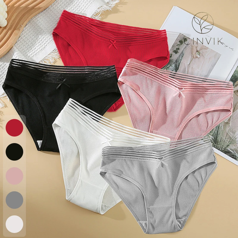 3 шт. женские хлопковые трусы с треугольным верхом