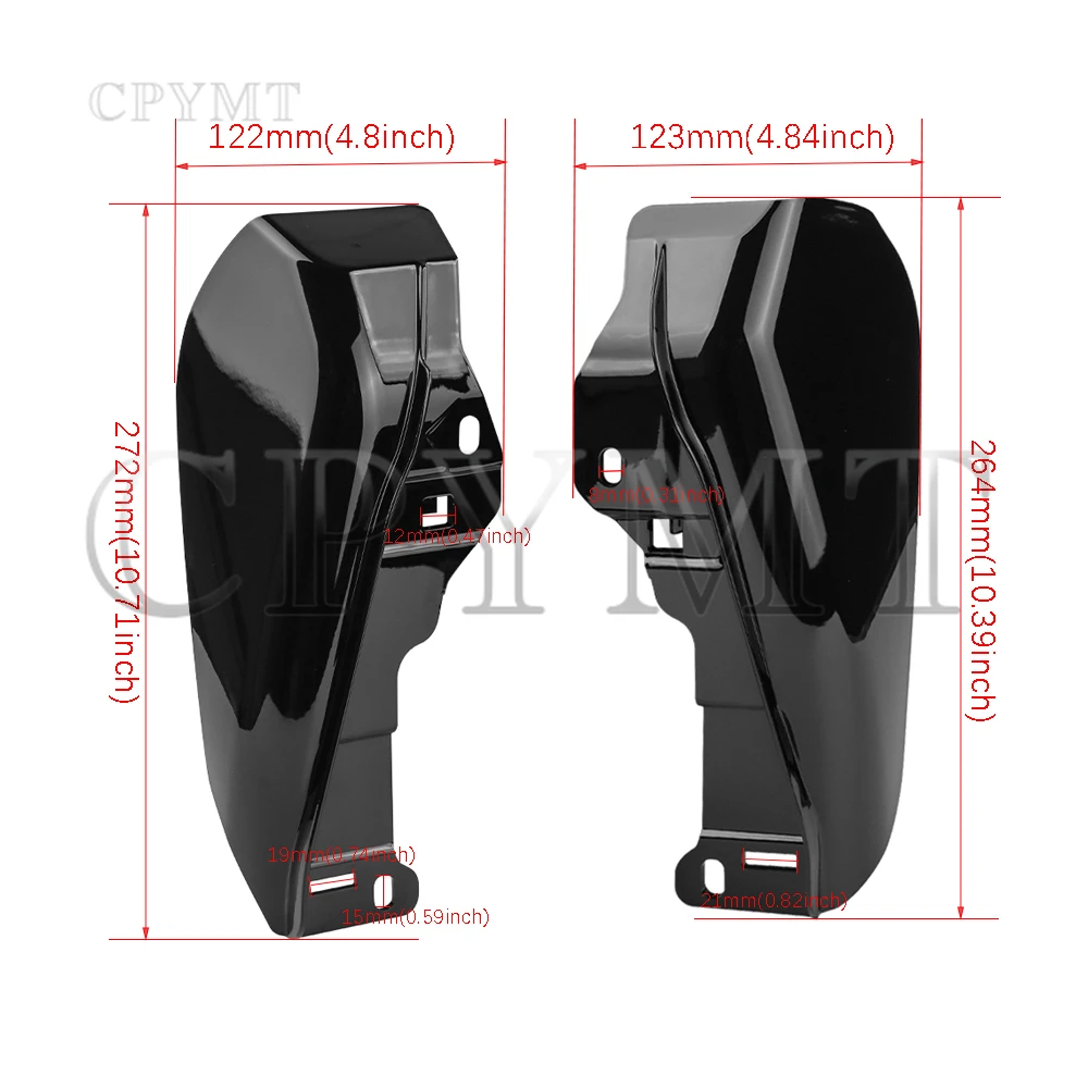 Black/Chrome Motorcycle Mid-Frame Air Deflector Under Seat Engine Fit For Harley Touring Street Electra Glide CVO Road King FLHR