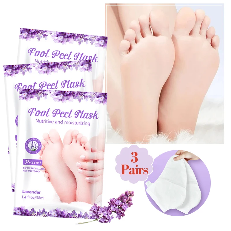 

Exfoliating Foot Mask Foot Treatment Socks Scrub Remove Dead Skin Moisturizing Prevent Dry Cracks Whiten Foot Care 3 Pairs