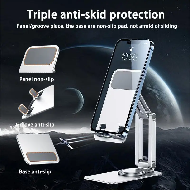 

Universal Metal Desktop Phone Stand, Portable Aluminum Alloy Holder for All Smartphones