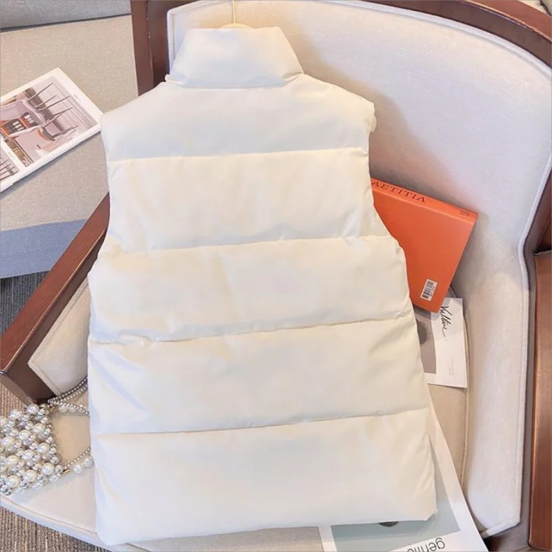 2024 зимний пуховый хлопковый жилет с воротником-стойкой цвета хаки хлопковая