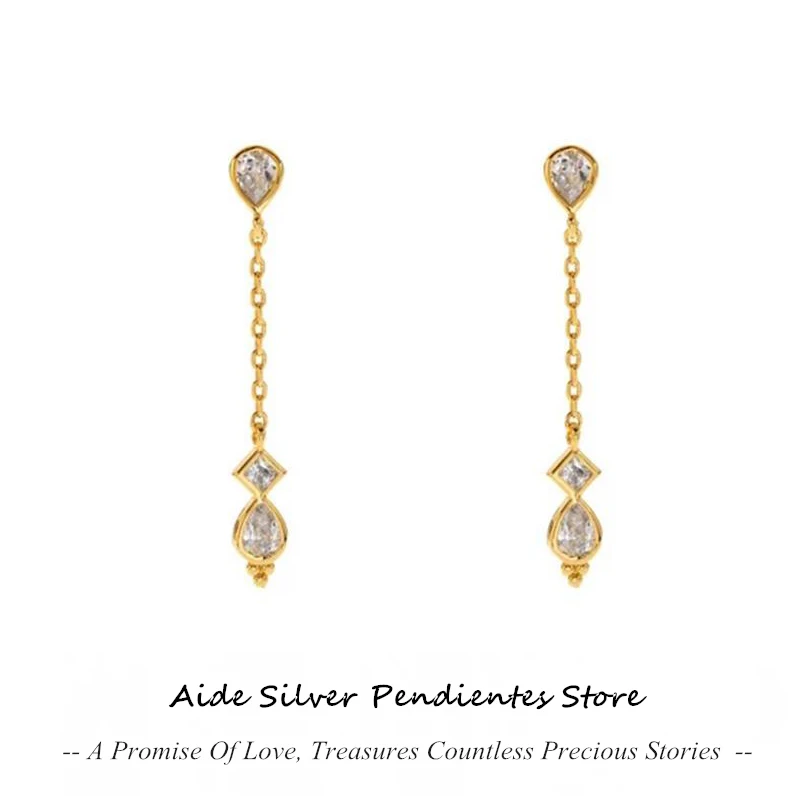 

Женские серьги-гвоздики с длинной цепочкой, серебряные серьги-кисточки