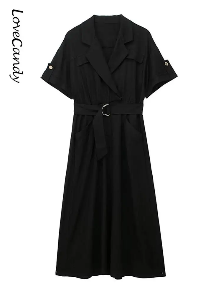 

2023 Fashion Women Solid Belt Pleated Long Dresses Vintage V Neck Half Sleeve Shirt Frock Elegant Evening Party Ladies Vestidos