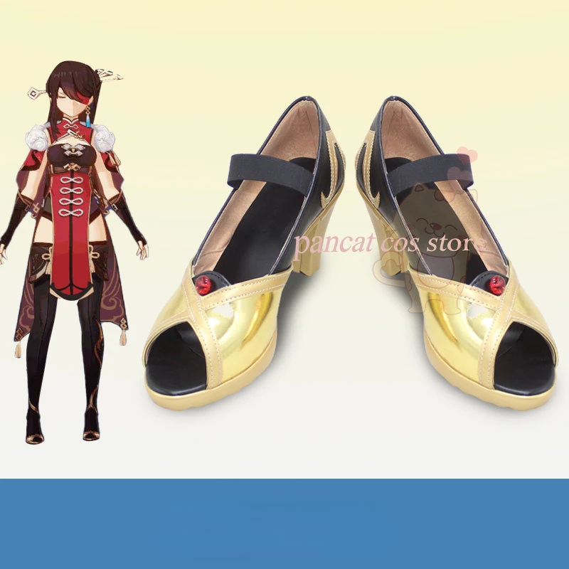 

Genshin Impact Zhongli Cosplay Shoes Comic Anime Game Cos Long Boots Cosplay Costume Prop Shoes for Con Halloween Party