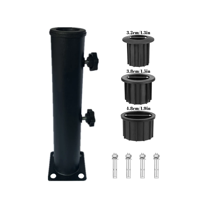 

Outdoor Umbrella Stand with Pipe Cover Lifting Ear Kit Metal Flag Pole Holder