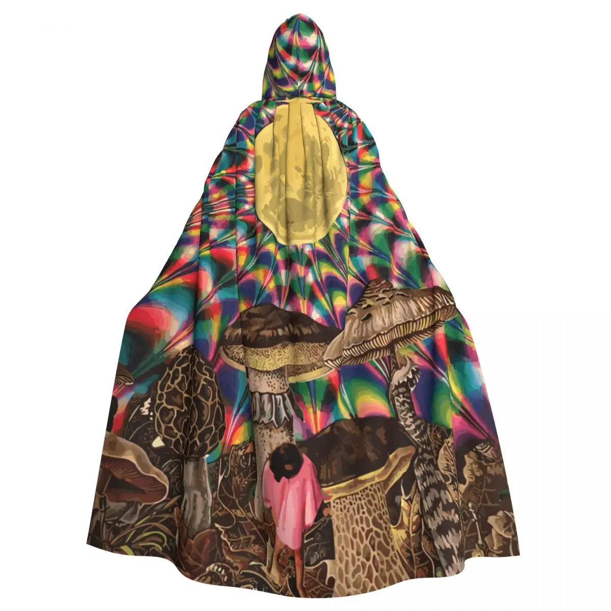 

Hooded Cloak Polyester Unisex Witch Cape Costume Accessory Psychedelic Mushroom