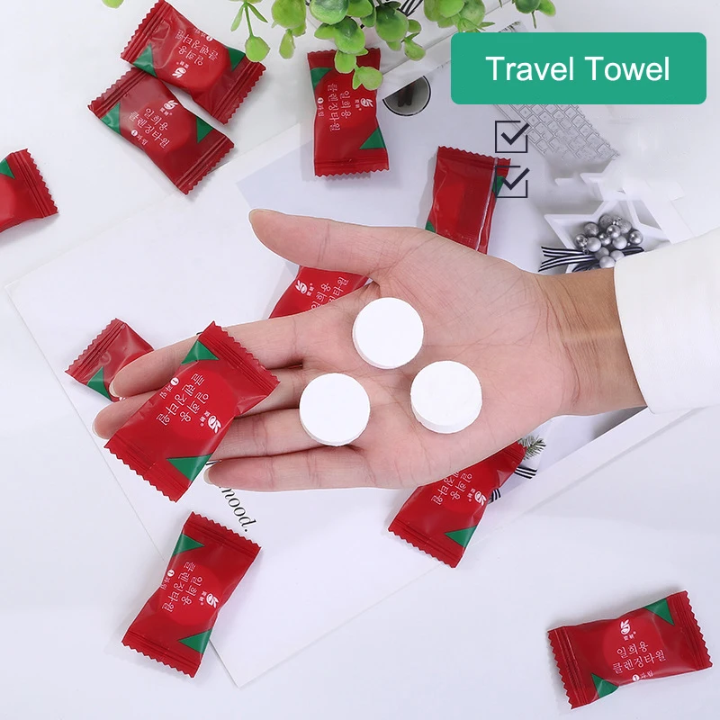 Одноразовое спрессованное квадратное полотенце увеличивающее утолщенное