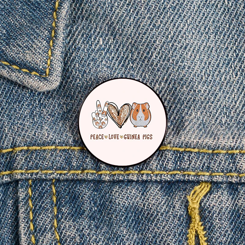

Peace love Bubu the Guinea Pig gift for Guinea Pigs lover Pin Custom Funny Brooches Shirt Lapel Bag Badge Gift for Lover Friends