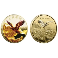 2022 eagle symbol lucky coin commemorative mascot for luck wealth colorful gold coins collectible souvenir collection gifts
