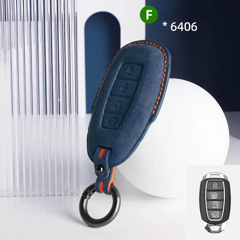 

Для Hyundai Custo 2021 2022 2023 автомобильный брелок, искусственная замша, искусственная оболочка, брелок для автомобильного кожаного ключа Hyundai