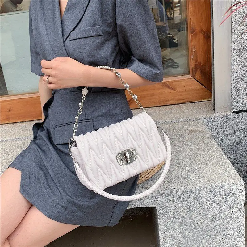 Сумки для женщин новый французский дизайн модная квадратная сумка со стразами и