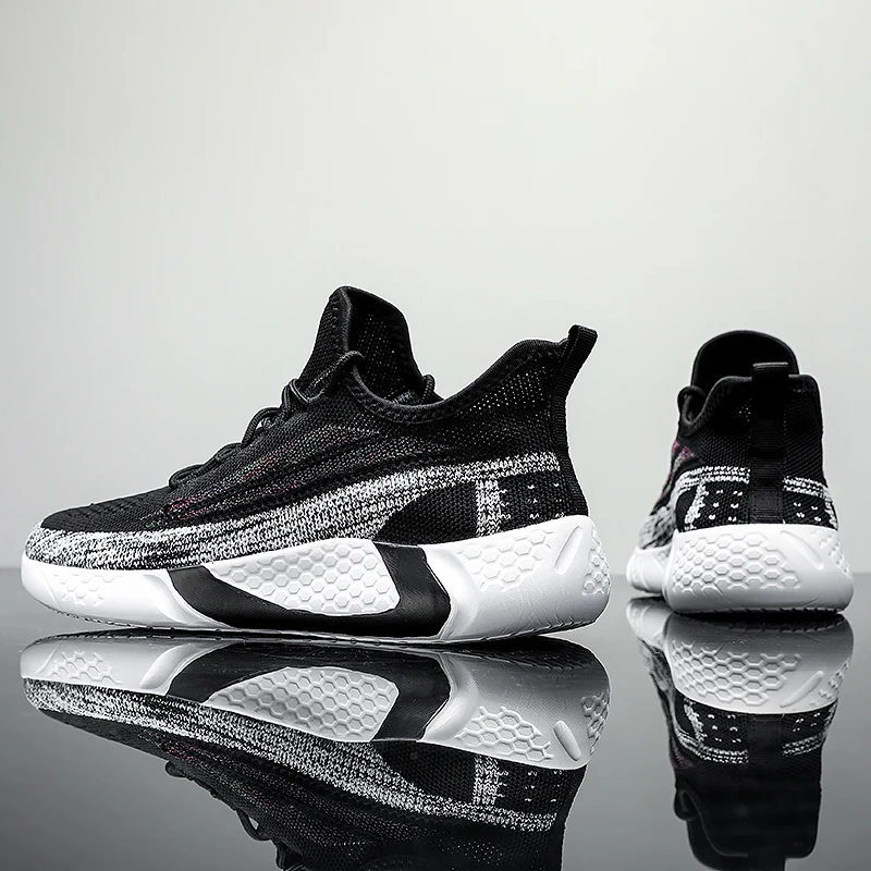 Big Size Sneakers Shoes for Men Lightweight Breathable Running Walking Male Footwear Soft Sole Lace-up Scarpe Uomo