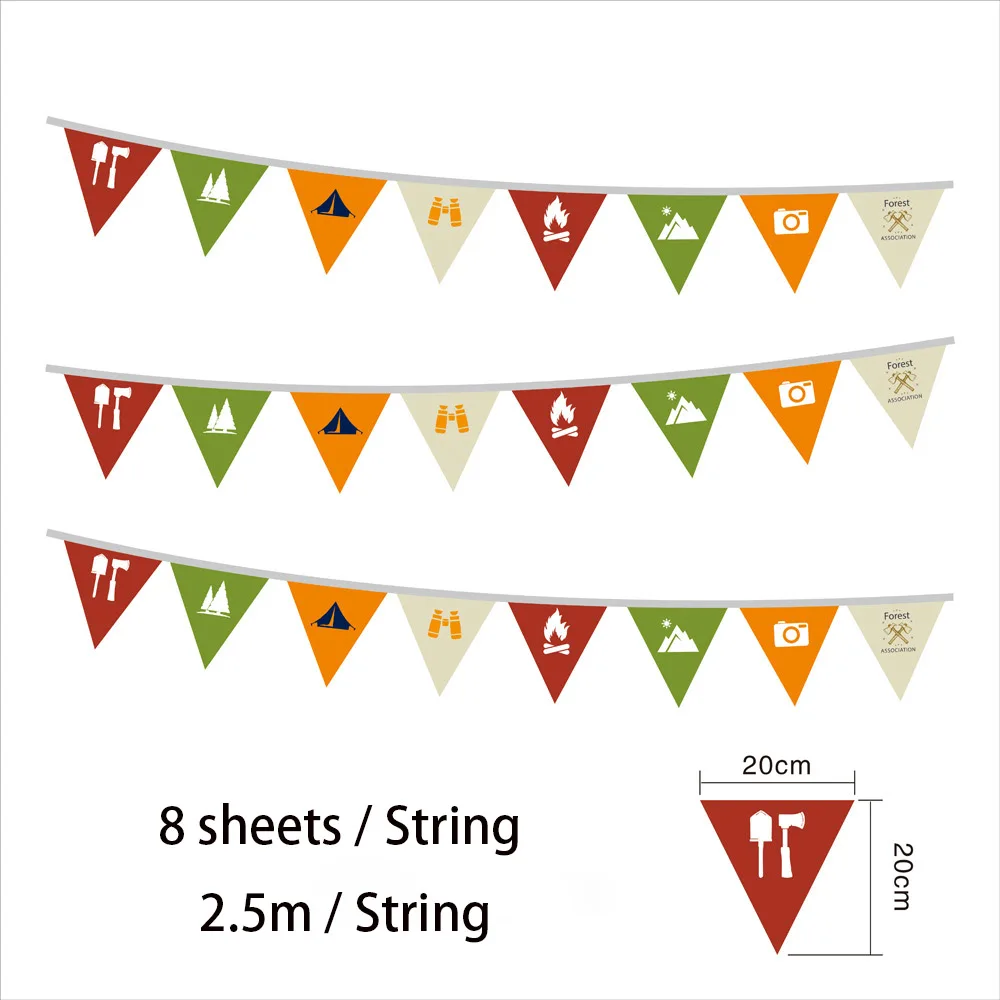 

Camping Party Decorations Campsite Banner Camp Garland Pennant Banner Hanging Triangle Flag Banner Hanging Decoration CLH@8