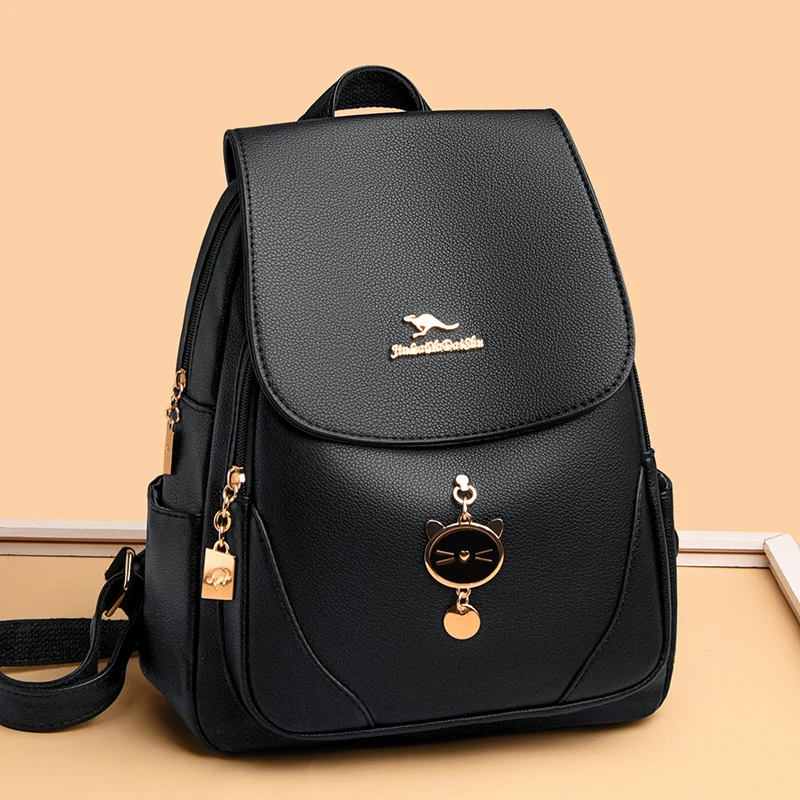 

New Vintage Backpack Female Leather Bags Women Mochilas Fashion School Bag for Girls High Quality Leisure Shoulder Bag Sac A Dos