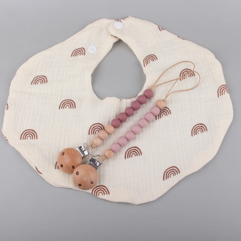 

2pcs/set 12MM Silicone Beads Baby Pacifier Holder for Infant 2022 Newest Paci Clip