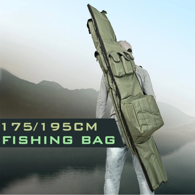 

1000D Oxford Protable Foldable Storage Case 175/195CM Carp Fishing Rod Long Bag Large Waterproof Fishing Lure Tackle