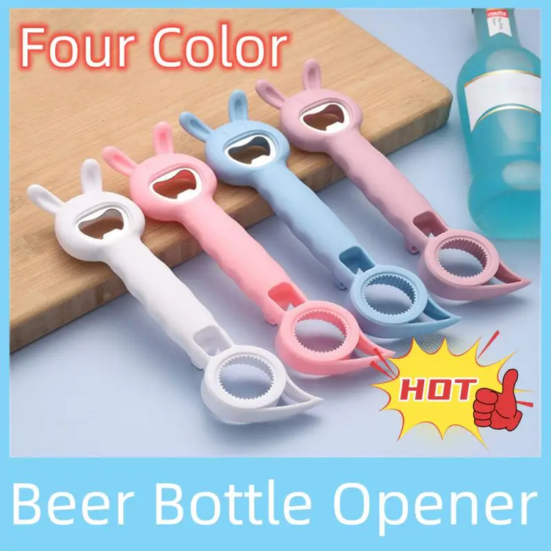 

4 In 1 Beer Bottle Opener Multi-purpose Beverage Jar Can Bottle Opener Plastic Corkscrew Dining Bar Gadgets Kitchen Tools