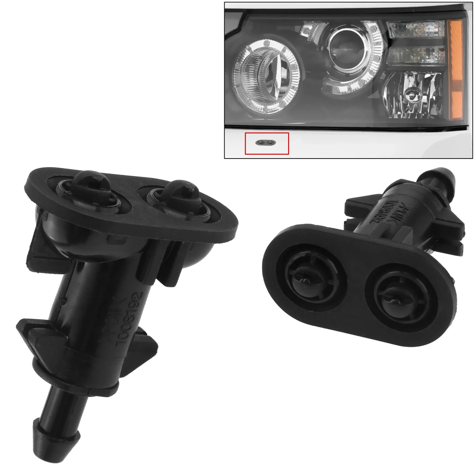 

2pcs LR015359 LR015358 Car Front Left&Right Headlight Washer Jet Sprayer Nozzle for Land Rover Range Rover Sport 2010 11 12 2013